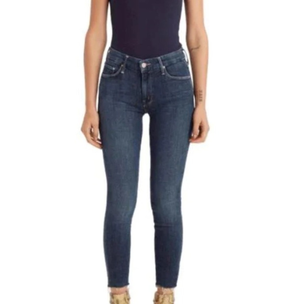 MOTHER High-Rise Skinny Jeans in Dark Indigo
